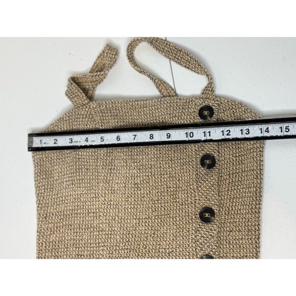 Lucy Paris Top Womens Crop Tank Textured Knit Size S Tan Square Neck Sleeveless - Picture 13 of 13